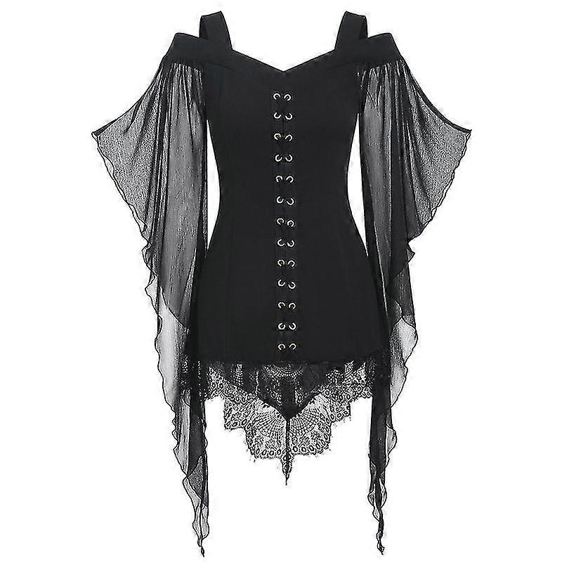 Large Swing Sleeve Irregular Splicing Top Chiffon Shirt