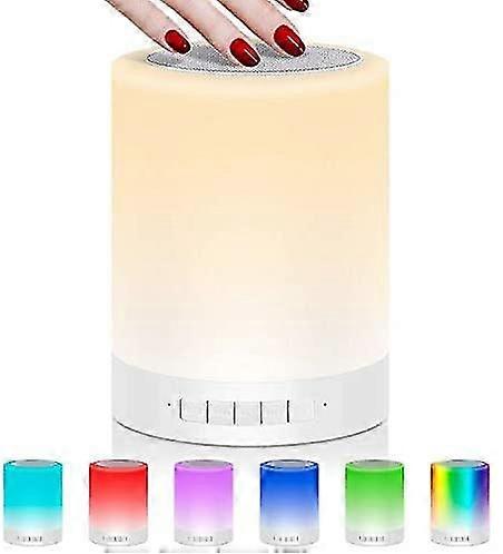 Bedside Lamp Mood Light With Bluetooth Speaker Usb Rechargeable Smart Touch Control Night Light