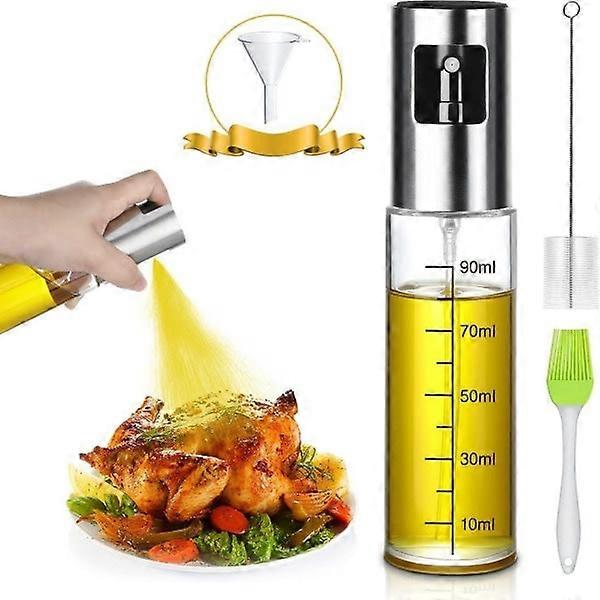 Press Type Oil Spray Bottle Multi-Function Leak Proof Oil Dispenser for Kitchen Yellow