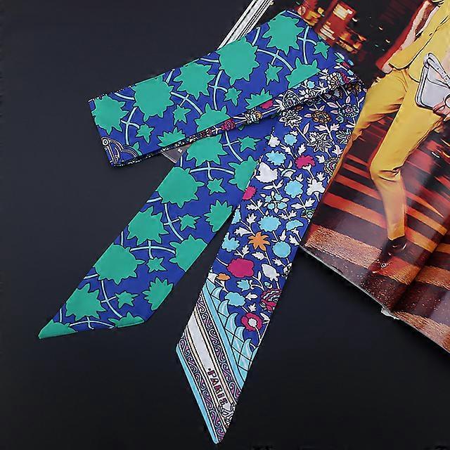 אירופה 2024 אופנה סגנון לאומי חדש פרח נרוקן קטן בגדי ריקוד נשים דקורטיבי טוויל כריכה ידית תיק צעיף משי צעיף סרט