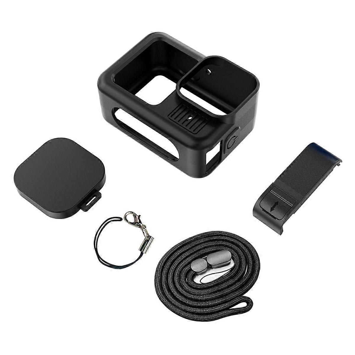 For Hero 13 Silicone Case Protective Soft Housing Shell Lens Protector for Hero13 Black with Cover