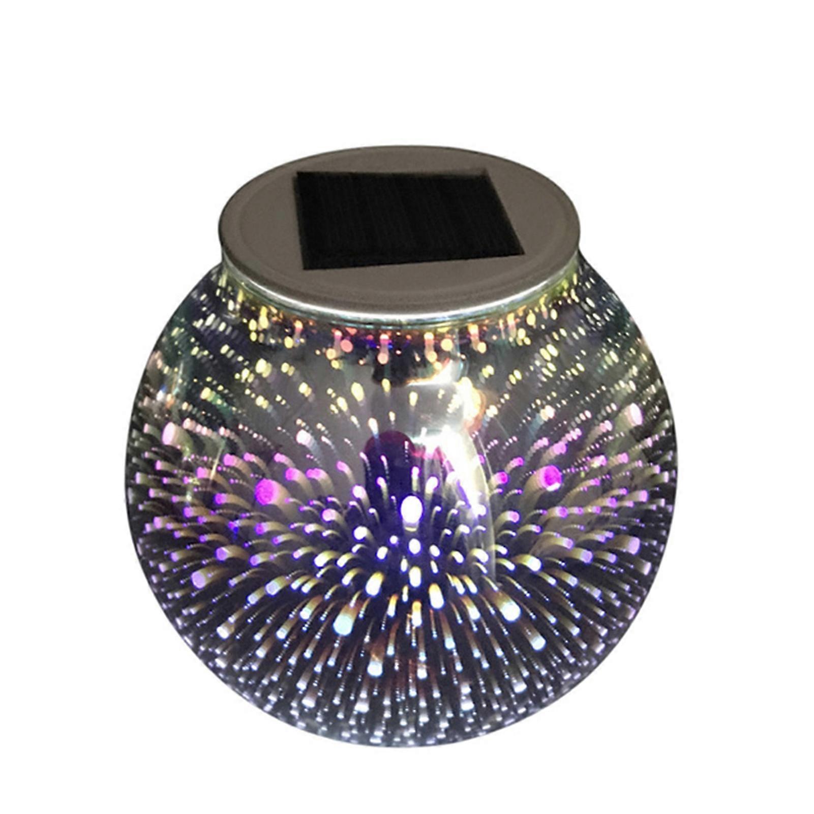 Solar Light Jar Glass Color Changing LED Lawn Lamp Patio Indoor Outdoor Garden Decor for Courtyard