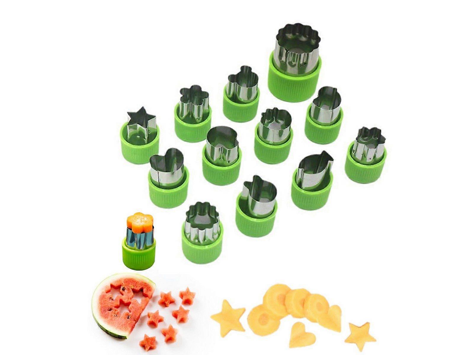 Vegetable Cutter Shapes Set Bread Cutter Set Fruit Cutter Cookie Mold Green
