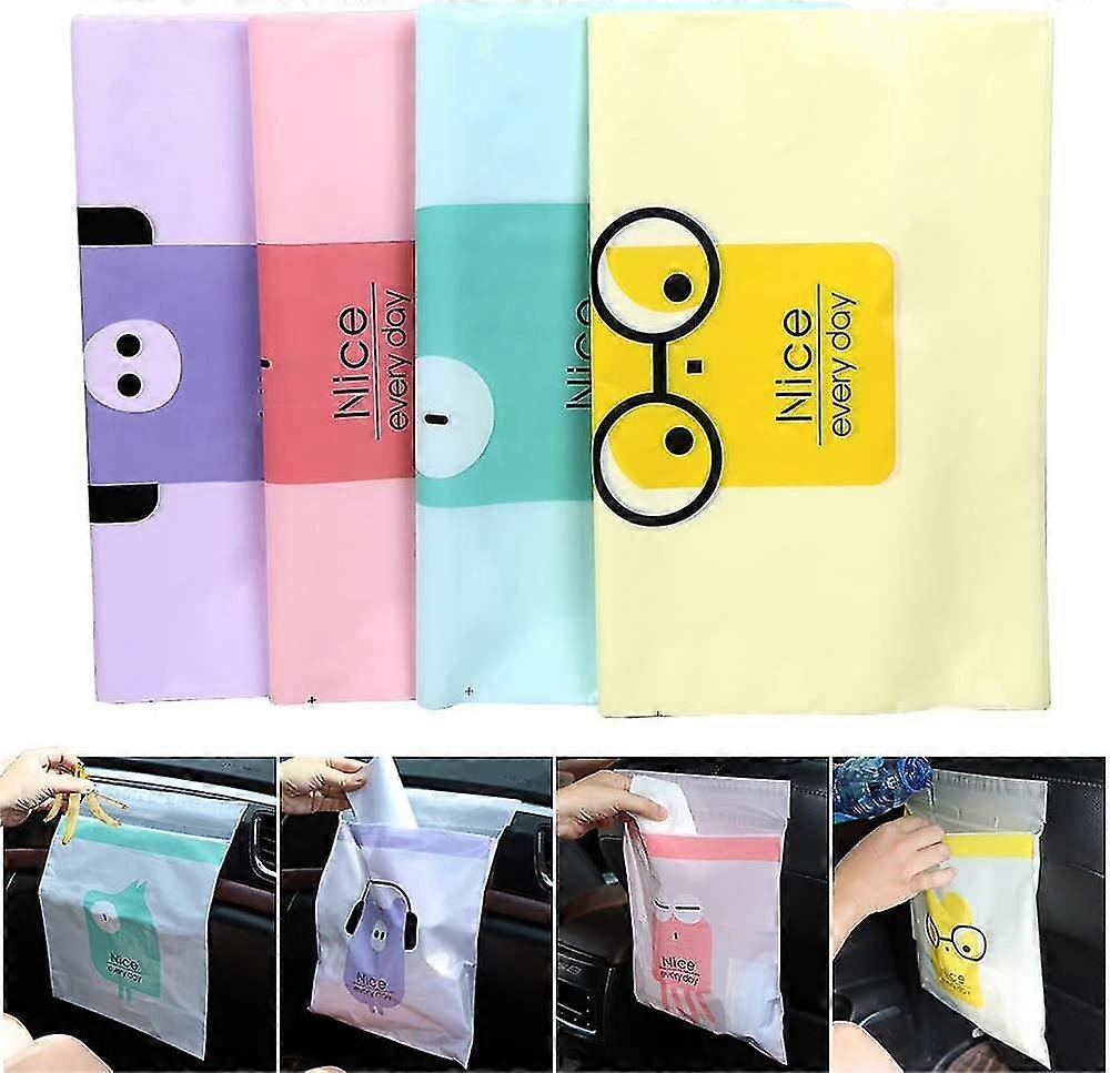 60pc Easy Stick-on Disposable Car Trash Bag, Leakproof Vomit Bag