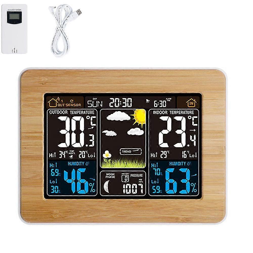 Usb Electronic Alarm Clock Color Screen Weather Forecast Clock Wireless Weather Clock Perpetual Calendar