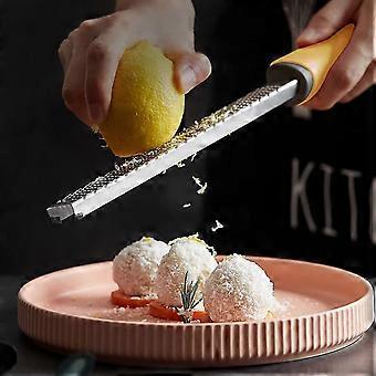 FACIACC Grattugia per grattugia per limone e formaggio, facile da grattugiare limone, cioccolato, verdura, frutta, aglio e zenzero, lama in acciaio inox con manico in gomma, colore nero, confezione da
