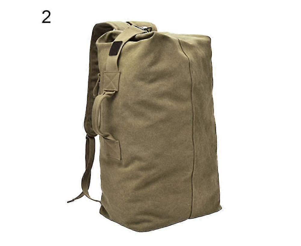 Fashion Men Large Capacity Canvas Outdoor Sport Bag Travel Climbing Backpack-khaki L