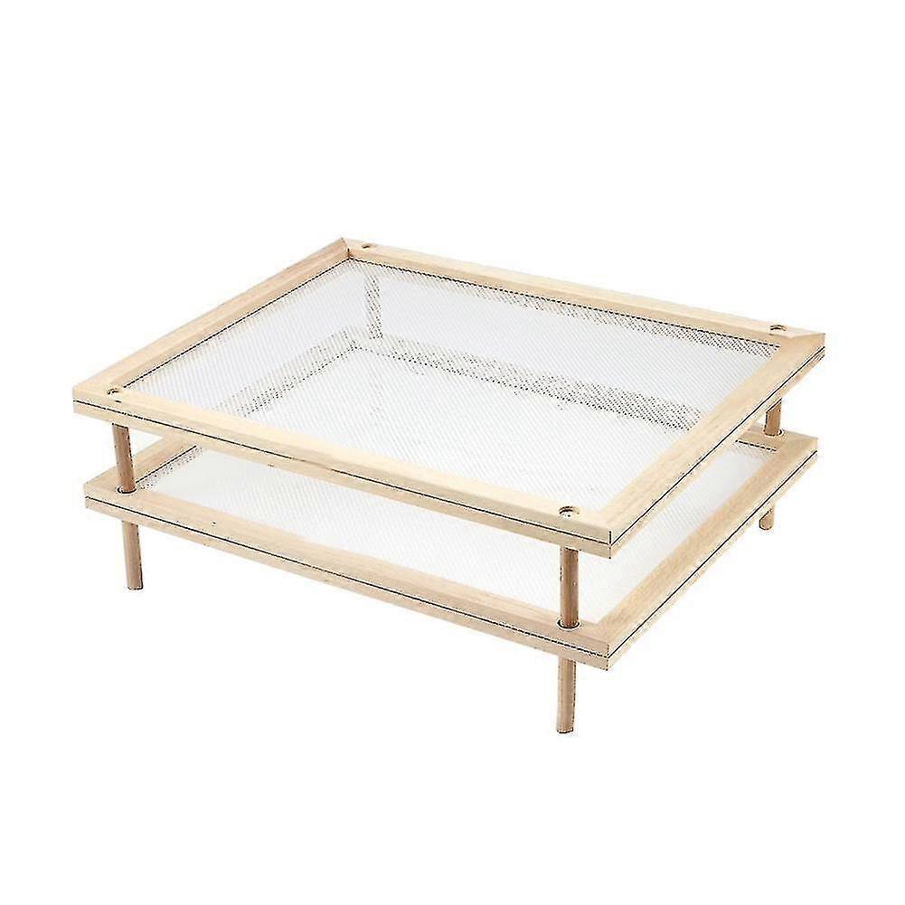 Stackable Food Dryer With Net Wooden Pasta Herb Drying Racks Multipurpose 2-tier Food-dryer Holder