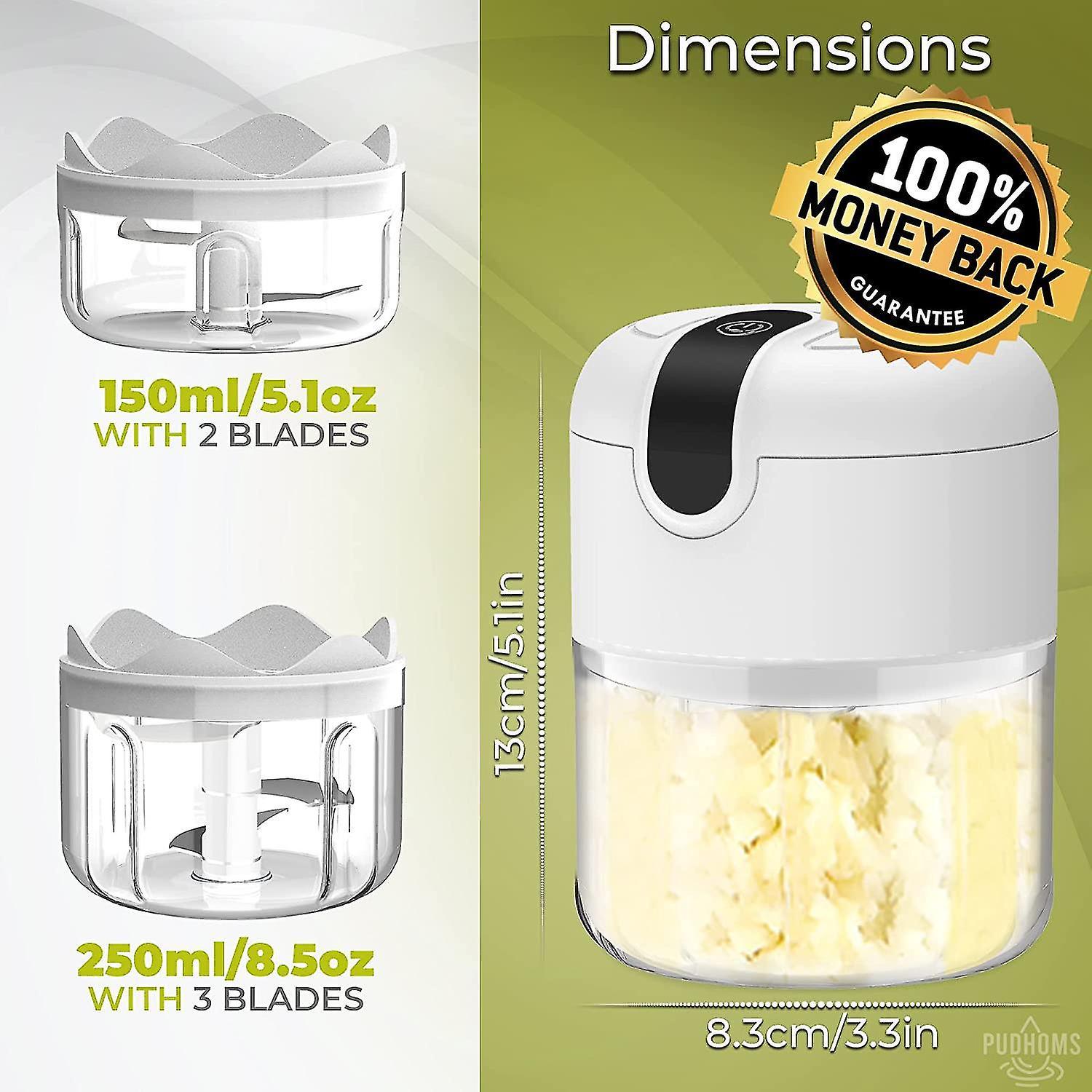 Electric Mini Garlic Chopper Small Wireless Food Processor Portable