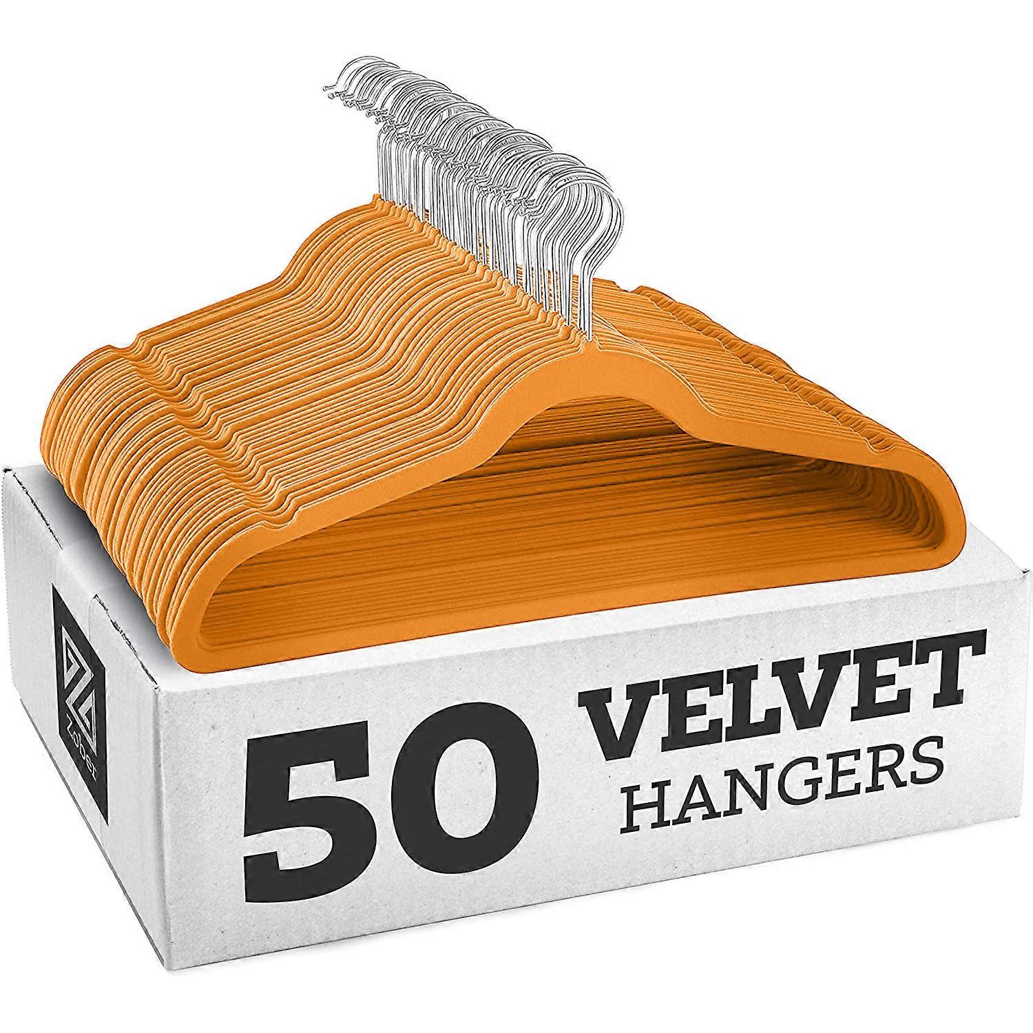 Orange Flocking Clothes Hanger 10pcs Drying Rack Multifunctional Non-slip