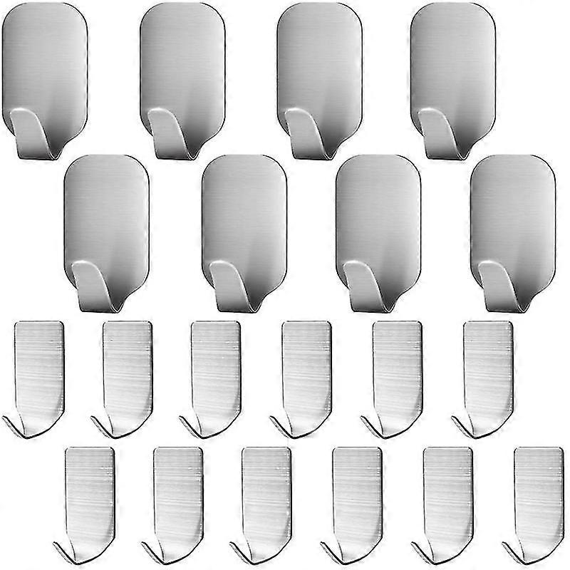 خطافات حائط من الفولاذ المقاوم للصدأ ذاتية اللصق ، خطافات معلقة للفائدة المعدنية للرداء ، معطف ، منشفة ، مفاتيح ، حقائب ، منزل ، مطبخ ، حمام ، خدمة شاقة Ult