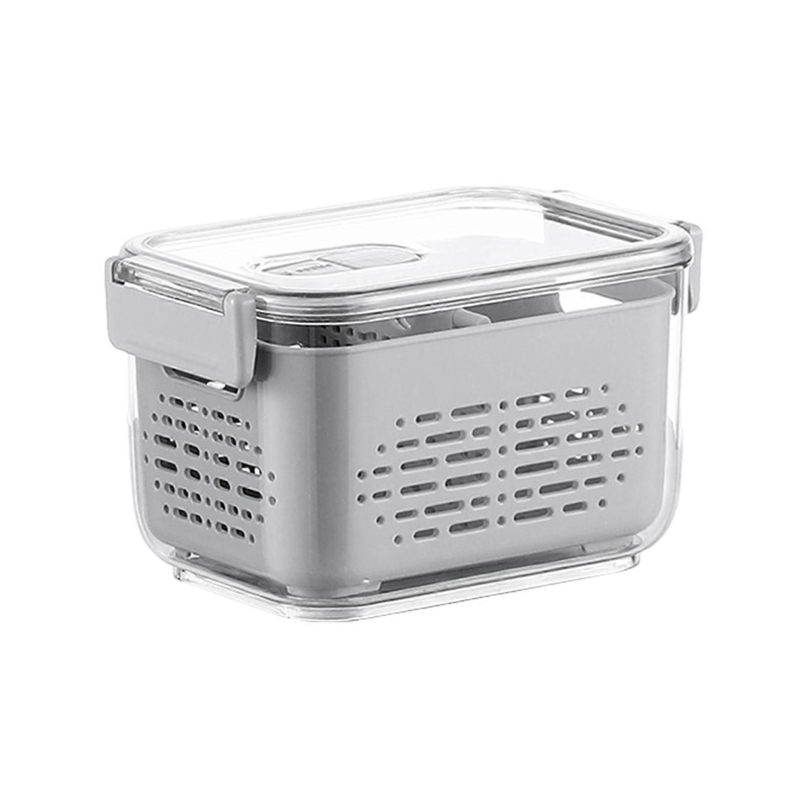 Refrigerator Storage Box with Adjustable Partitions BPA-Free Food-Grade Leakproof Transparent Lid Design Fridge Salad Storage Container