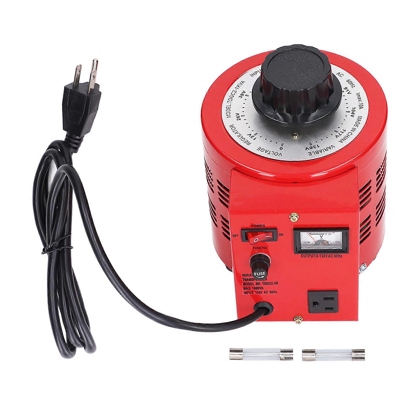 可変電圧変圧器1000W 0?130V調整可能な出力電圧コンバータレギュレータUSプラグ110V