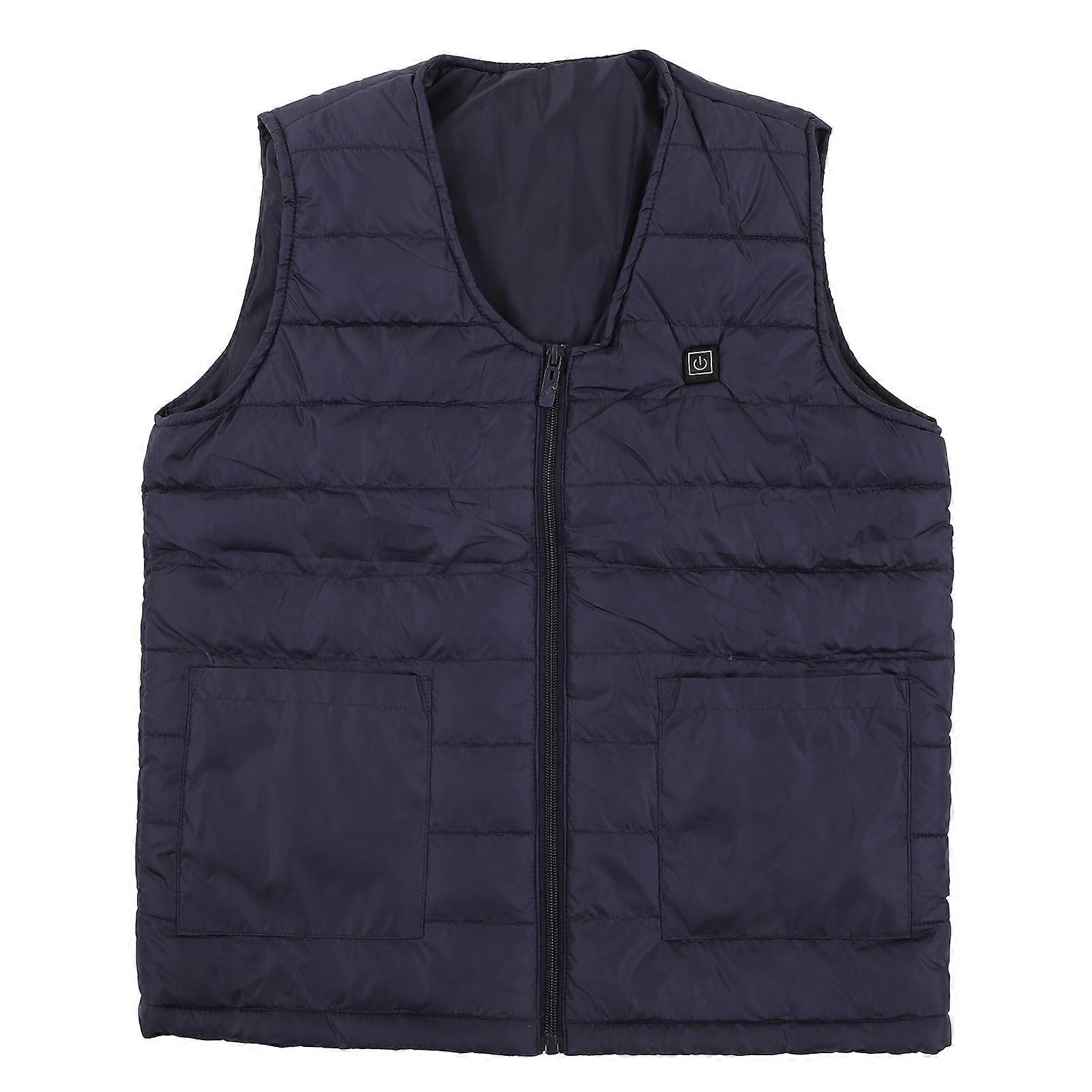 Gilet chauffant Col en V Smart Température constante respirant Chaud Chauffant Gilet pour Hiver Royalblue 4XL