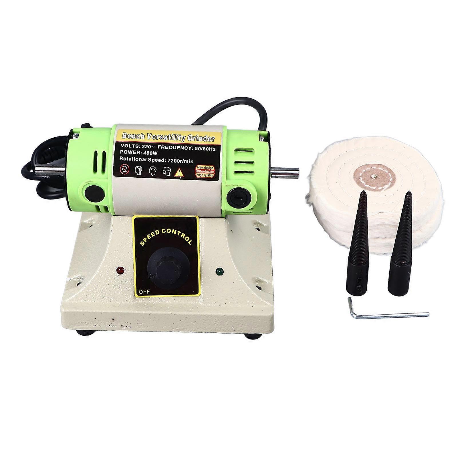 Jewelry Bench Buffer Polisher with 2 Cotton Wheels Adjustable Variable Speed 2000 To 10000RPM Polishing Machine