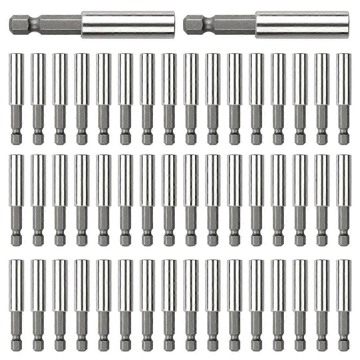 50PCS Strong Magnetic Drill Bit Extension Holder,1/4In Hex Shank, Steel Screwdriver Extension for I
