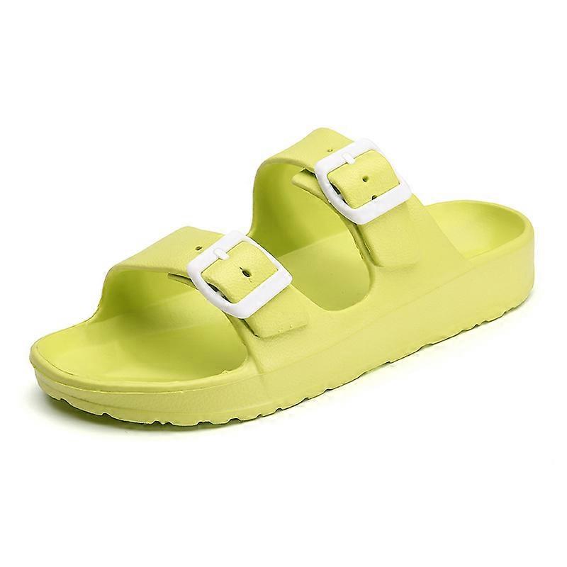 Women's Comfort Slides Double Buckle Adjustable EVA Flat Sandals
