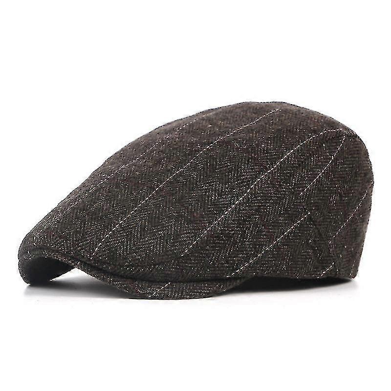 Middle-aged And Elderly Peaked Cap Adjustable Classic Beret Flat Hat (gray)