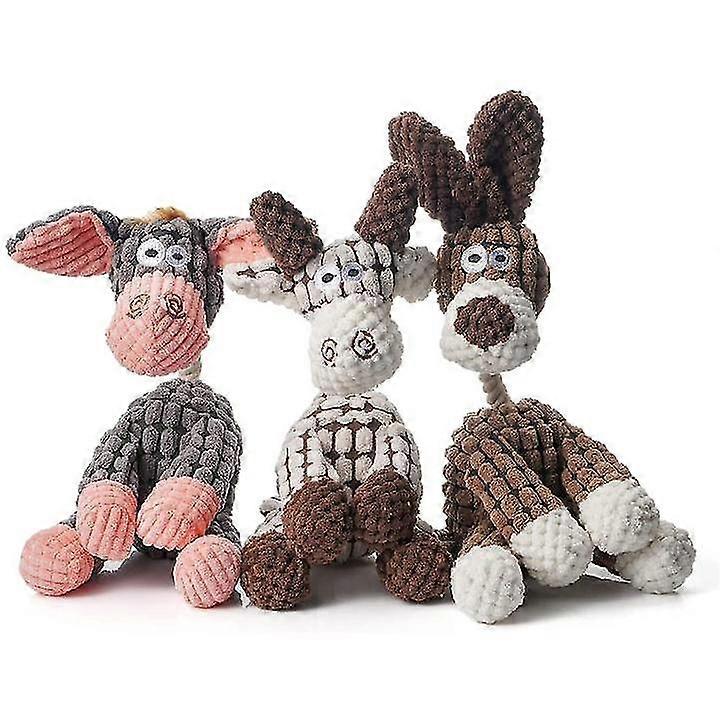 61303489775503pcs Indestructible Robust Donkey, Squeaky Dog Toys For Aggressive Chewers, Stuffed Dog Toy Plush Dog Toy