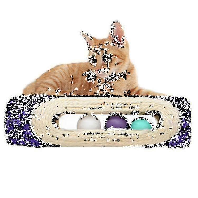 猫スクラッチボードトレーニングおもちゃペット用品猫ラックローリングサイザル引っ掻き傷トラップボール付き