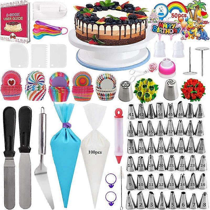 322pcs Set, Cake Turntable, Handmade Cake Decorating Supplies, Pastry Making Tools Set