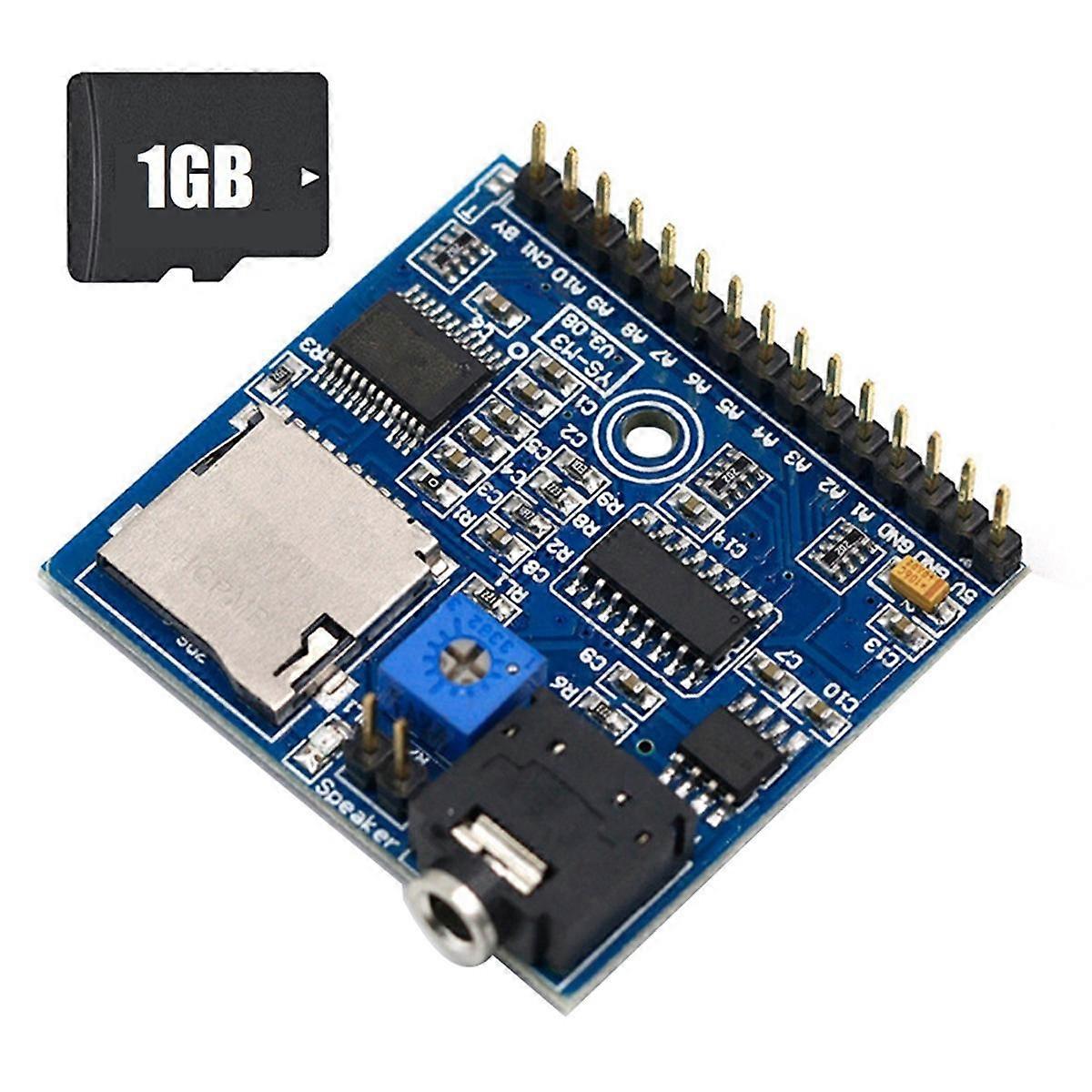 Voice Play Module+1GB Memory Card for MP3 Prompt Trigger Broadcast MCU DIY Broadcaster MP3 Voice Module