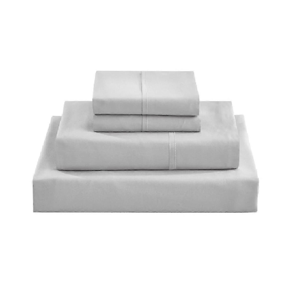 Super Soft Easy Care Microfiber 4 Piece Bed Sheet Set Light Gray, Solid