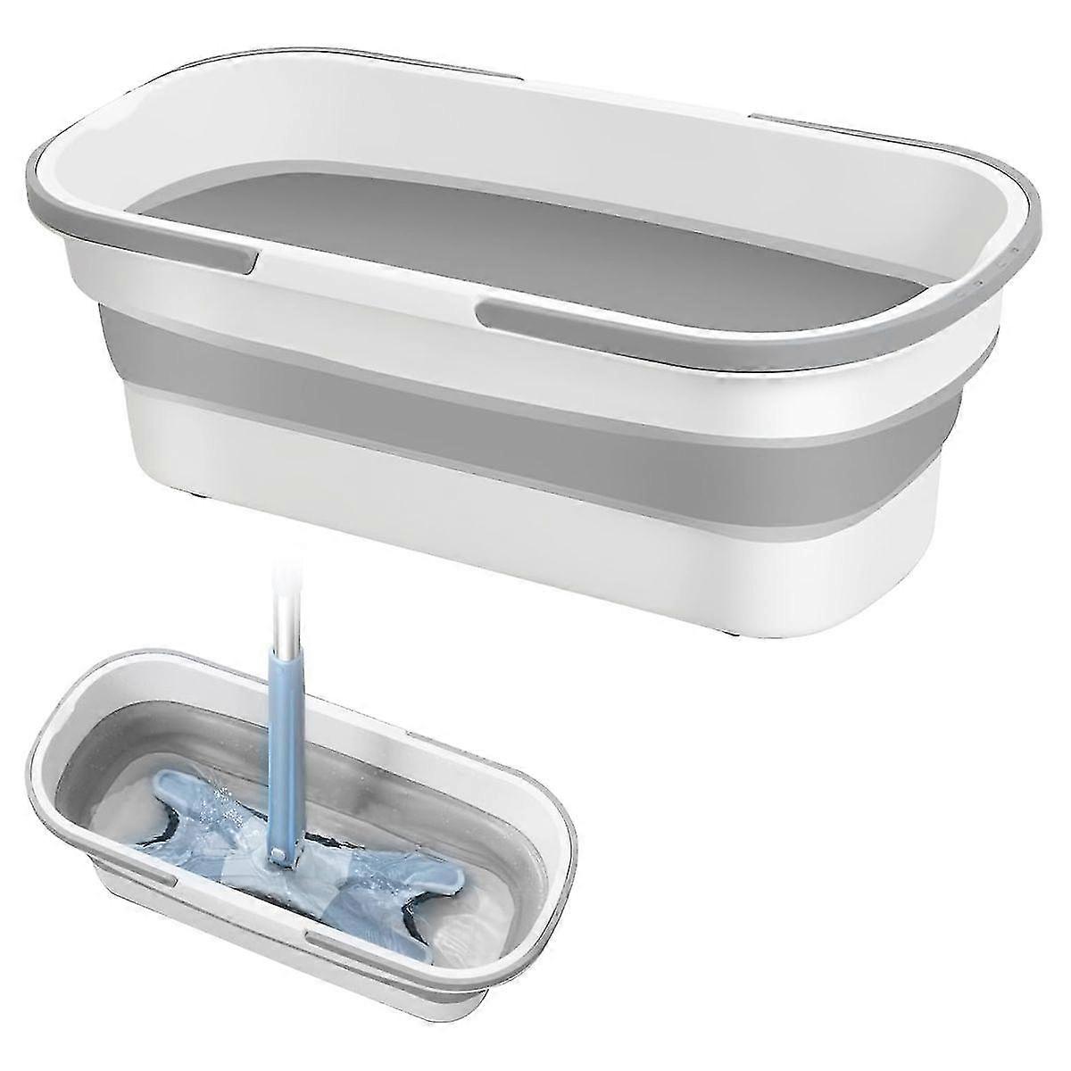 Cleaning Bucket Water Bucket Mopping Bucket with Bracket Castors Rectangular 26 Liter Grey Bucket