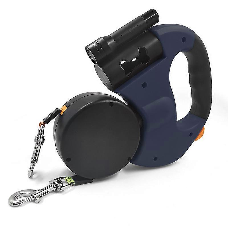 Double Retractable Leash For 2 Dogsblue