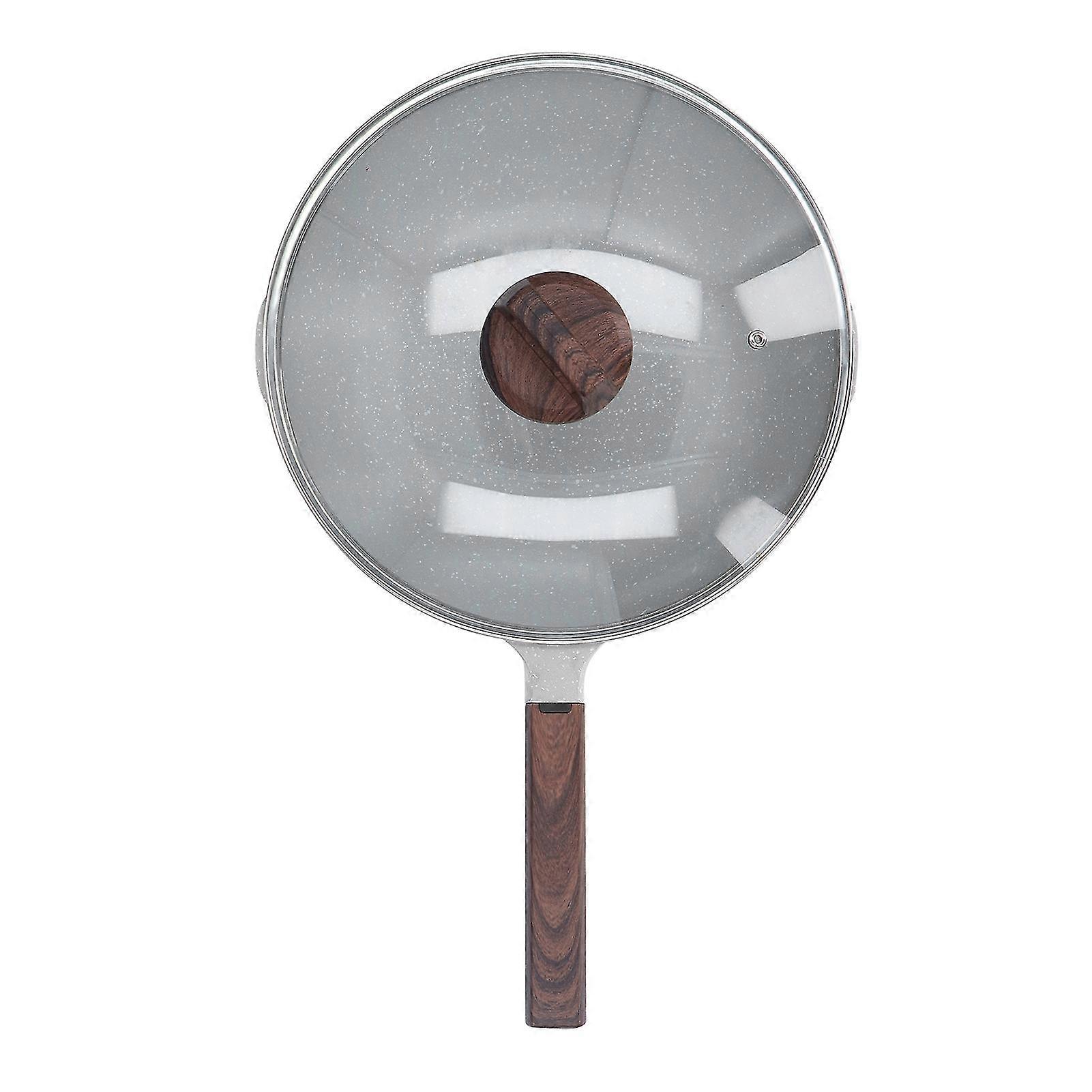 Large Capacity Frying Pan with Lid - Even Heat, Long Handle - 30cm
