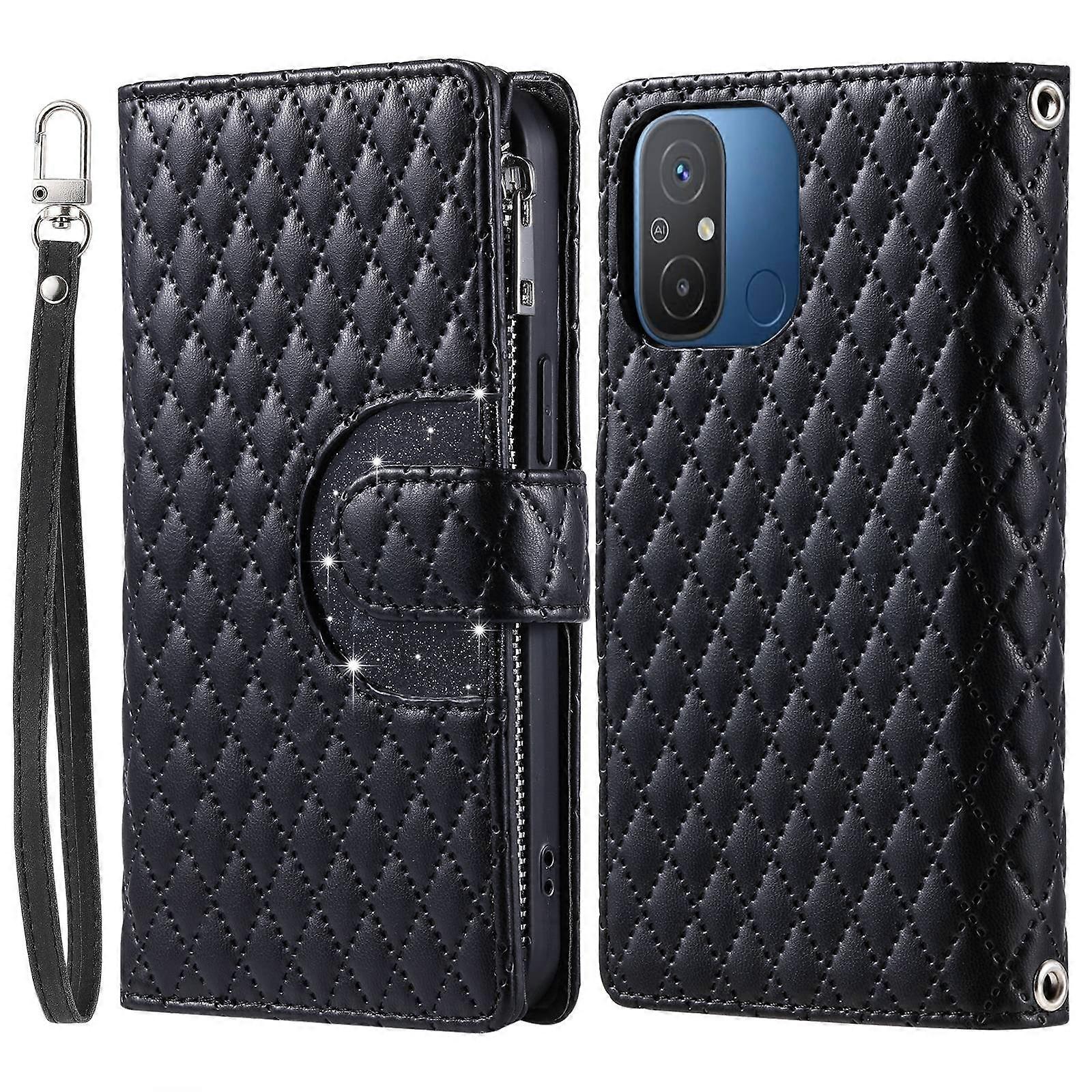 Lattice Leather Case For Xiaomi Poco C55