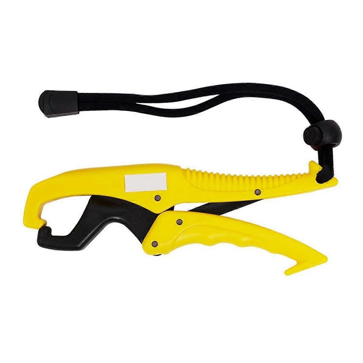Plastic Clip Fish Clip Controller Fish Catcher Fish Lifter Fishing Gear with Slip Rope 25cm Yellow