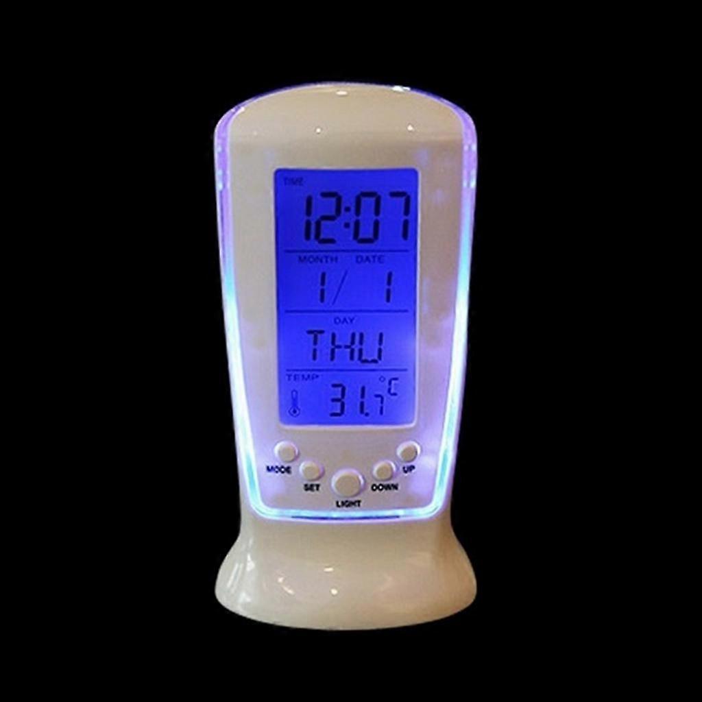 Sveglia a LED Temperatura Display Ora Data Bianco