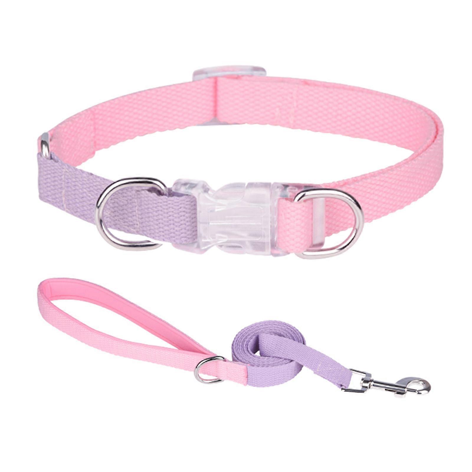 Color Matching Princess Adjustable Collars for Dogs+ Leash Set Combo Soft&Comfy
