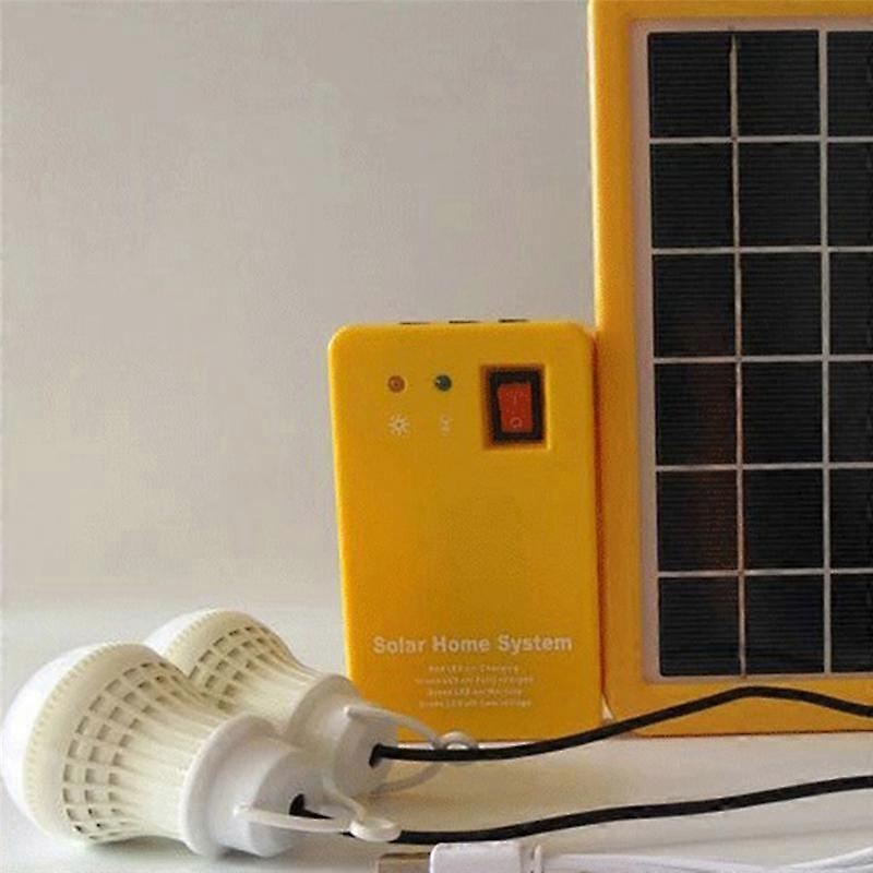 3W Solar Panel Light 2 Bulb Kit Solar System Energy Saving Solar Light Outdoor Indoor Rechargeable