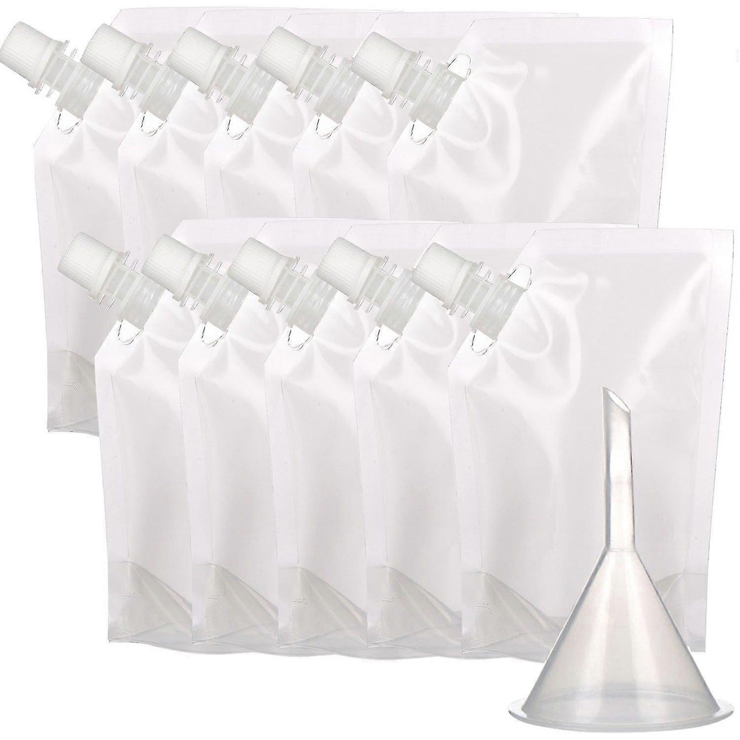 13 Pcs Concealable Reusable Drinks Plastic Flasks Liquor Pouch With Funnel