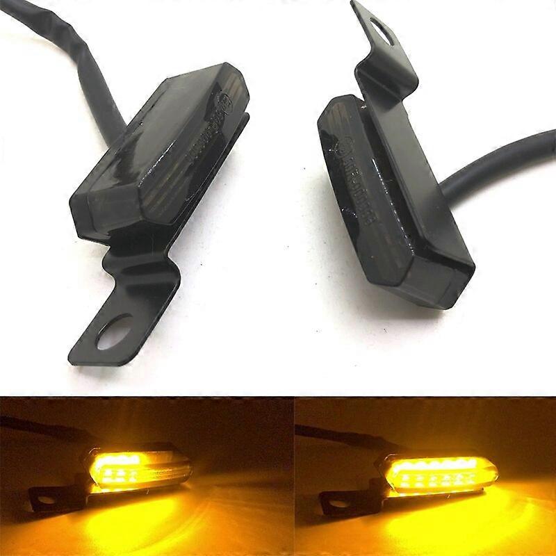 For Honda Yamaha Kawasaki Suzuki 2PCS Flowing Water Universal Mini LED Motorcycle Turn Signal Light Brake Clutch Lever FlashersMotor Vehicle Lighting