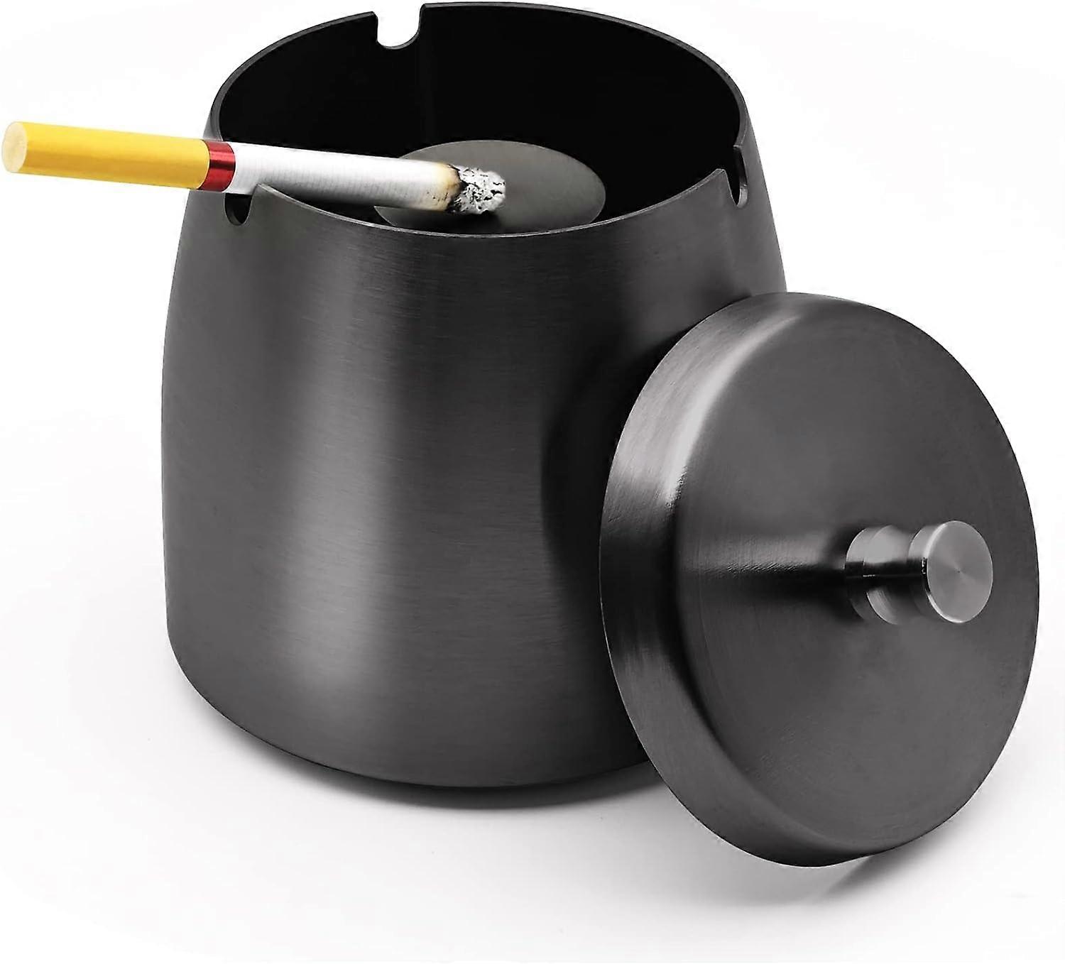 Mode Rostfritt stål askkopp, utomhus svart askkopp