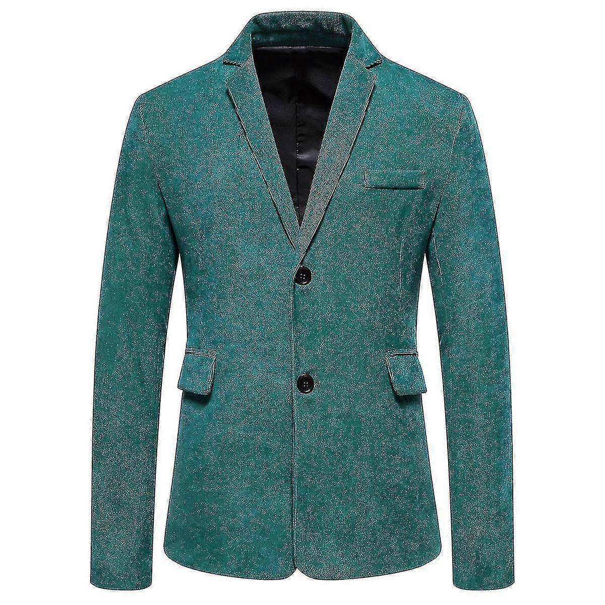 Men's Casual Solid Colour 2 Button Corduroy Blazer