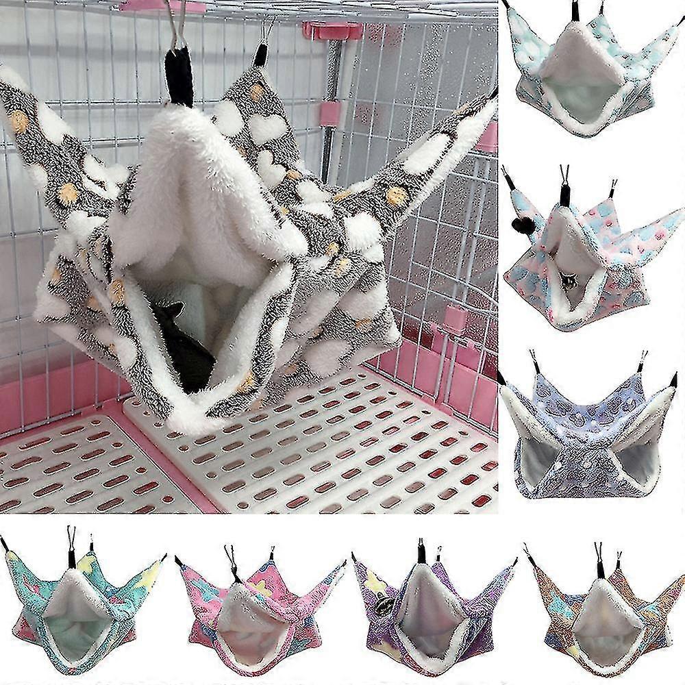 Hammock For Rats Double Thick Plush Warm Bed For Hamster House Nest Sleeping Bag-MXBC