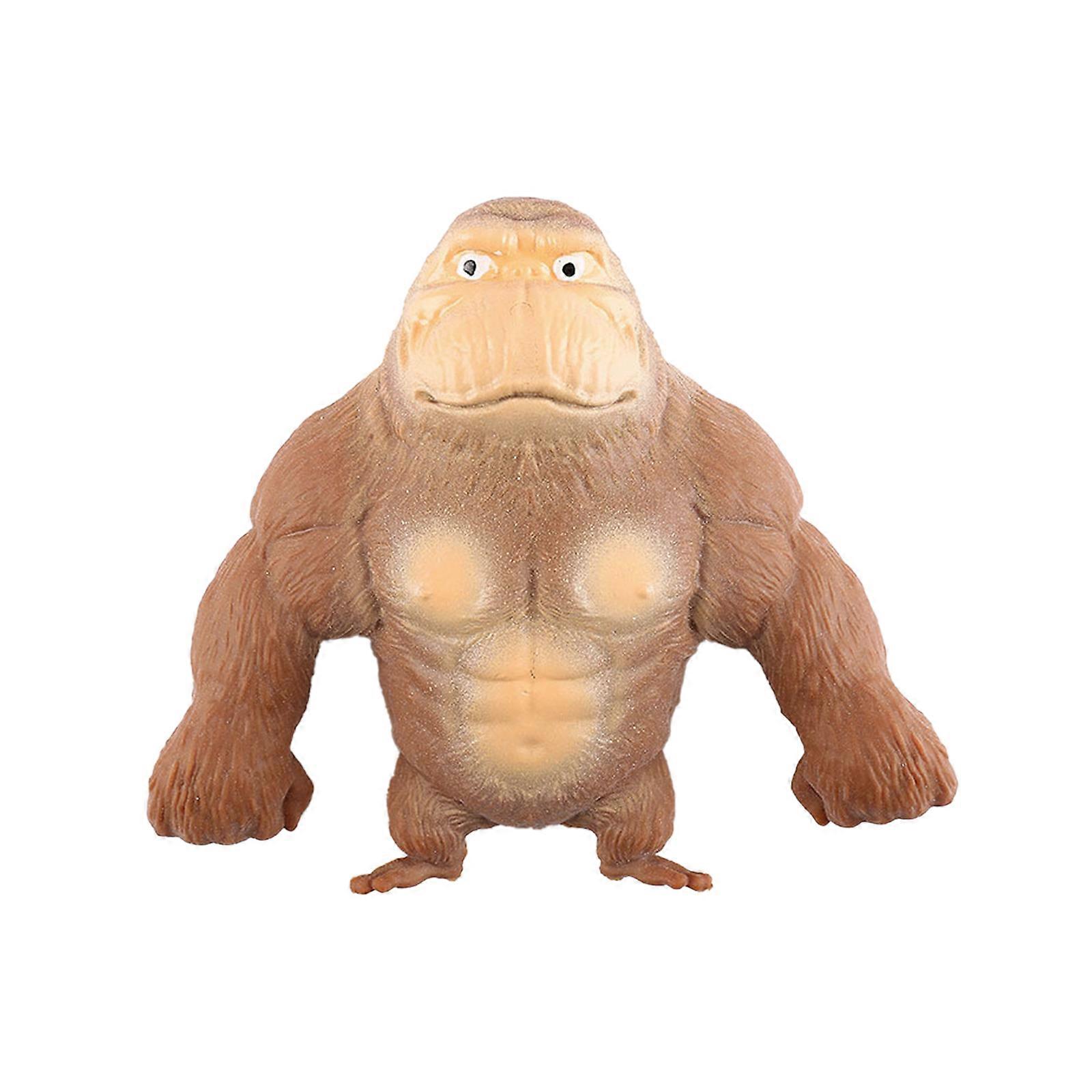 2024 Nouveau, Jouet De Singe Brun TPR Stretch Gorilla Jouet Squeeze Jouet Pour Enfants Adulte Soulagement Du Stress