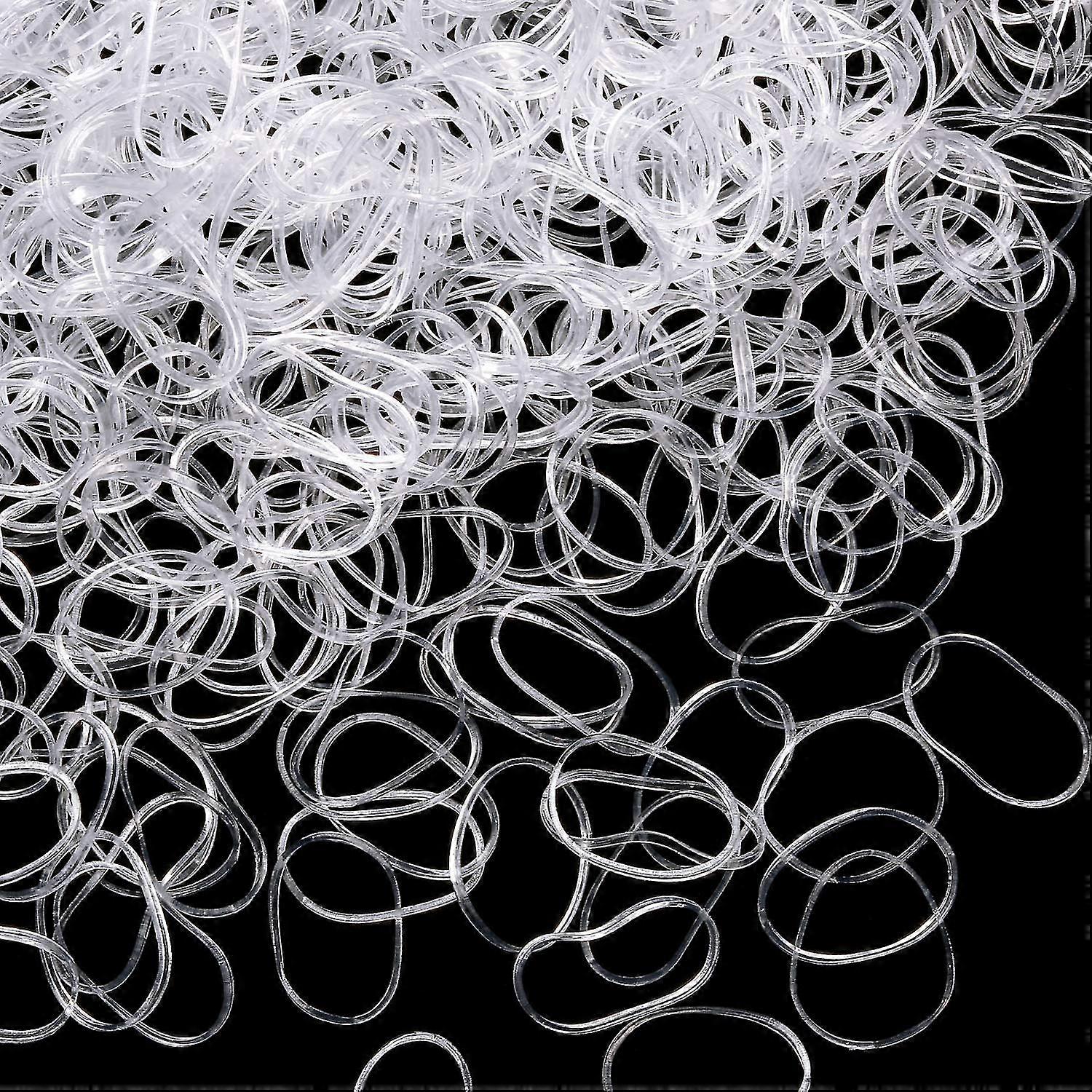 2000 Mini Rubber Bands Soft Elastic Bands-clear