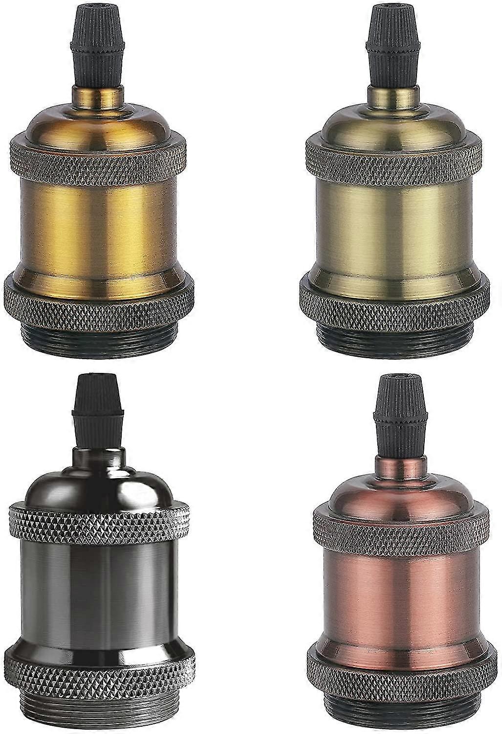 Vintage E27 Lamp Socket, Edison Retro Pendant Lamp, Solid Ceramic Adapter, 4 Pieces Mix Socket
