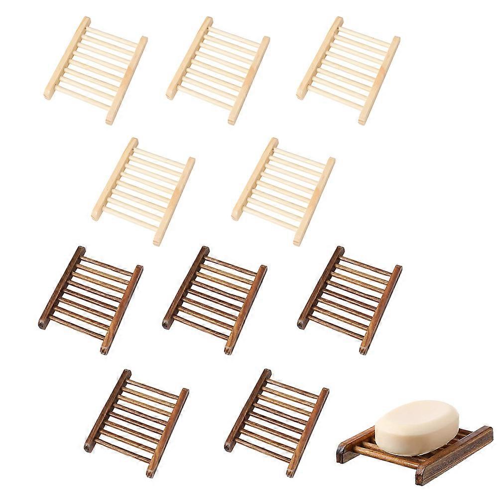 10 kpl Kotitalouksien bambu Puusaippuapidike, Kylpyhuone Puinen saippuarasia, kylpyammetarvikkeet
