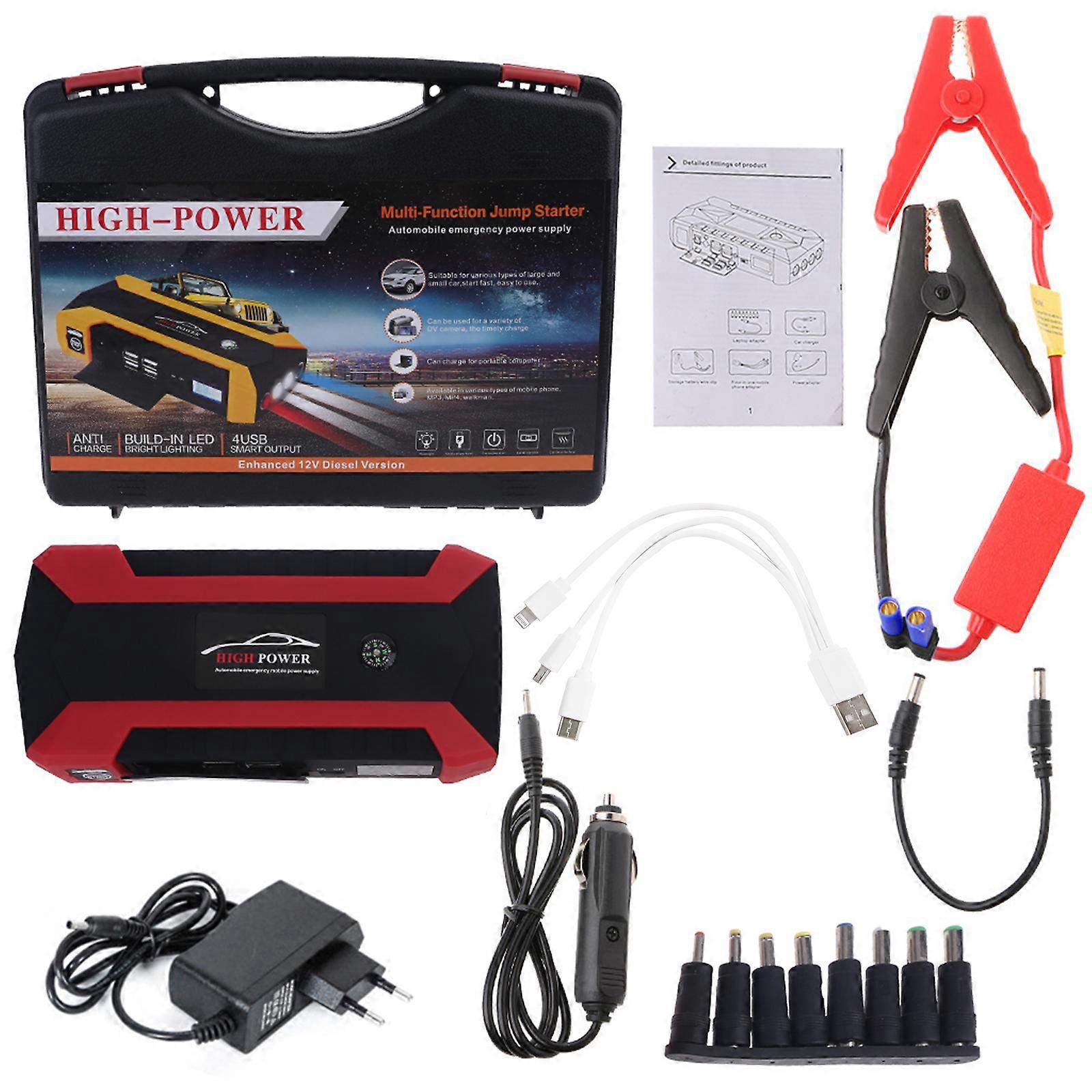  89800mAh 4 USB Portable Car Jump Starter Pack Booster Charger Battery Power Bank