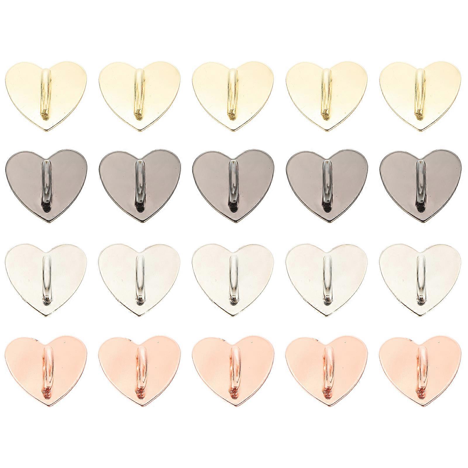 20pcs Self-adhesive Mobile Phone Buckles Heart Shape Phone Case Buckle Patches
