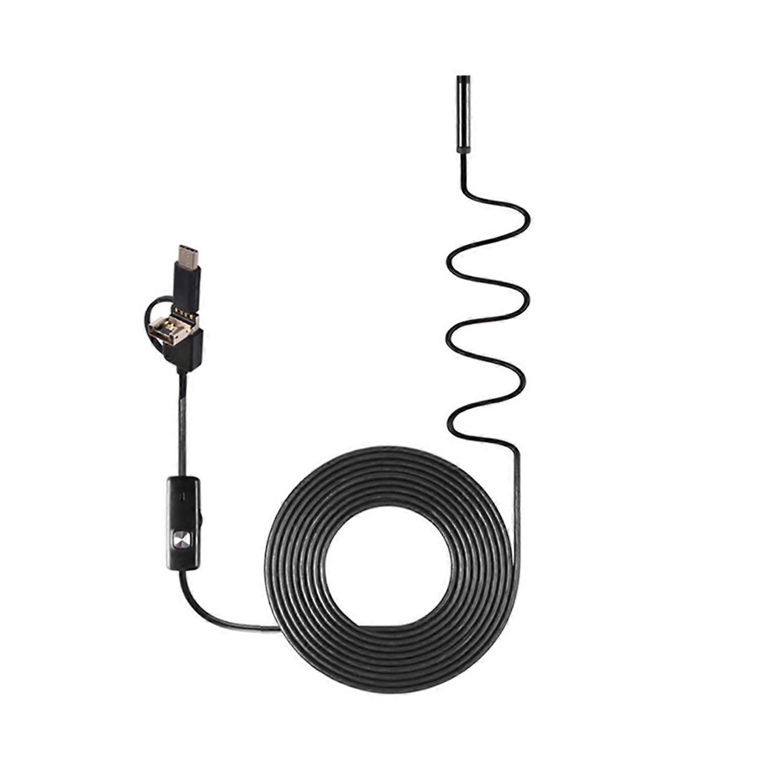 Endoscope Camera with 6 LED Lights IP67 Waterproof Inspection Borescope with Flexible Snake Cable