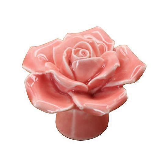 Rose Flower Ceramic Door Knobs Drawer Pulls Cupboard Door Handles with Screw