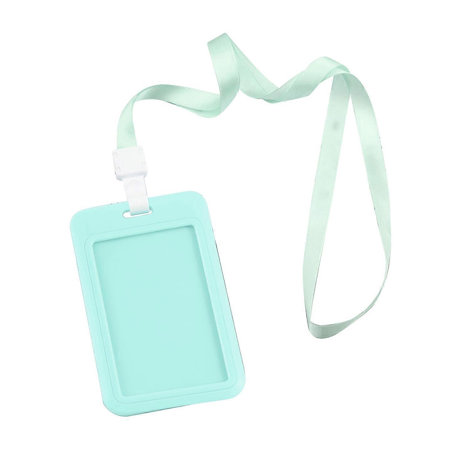 Badge Holder Bright Color Thick Sturdy ABS Rounded Corner Waterproof Bus Card Holder with Lanyard fo