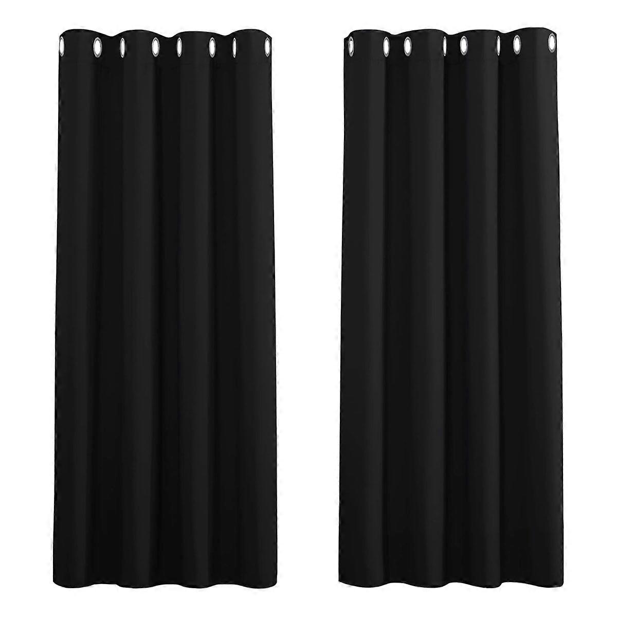 Two solid color curtains for home decoration
